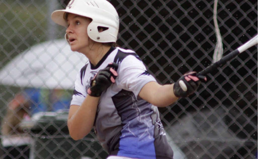Trish Dougan proves she can hit a ball like this shot in the Rockhampton grand final with her club team. Trish Dougan proves she can hit a ball like this shot in the Rockhampton grand final with her club team.